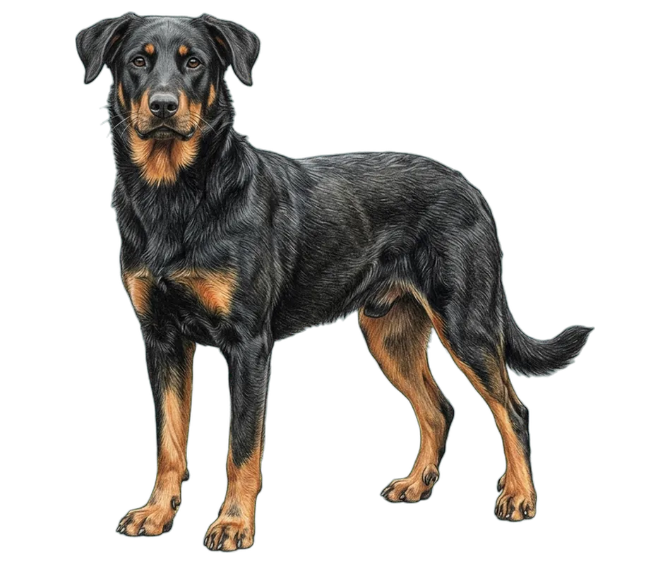 Coloured-pencil illustration of the Beauceron