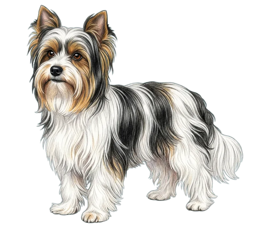 Coloured-pencil illustration of the Biewer Terrier