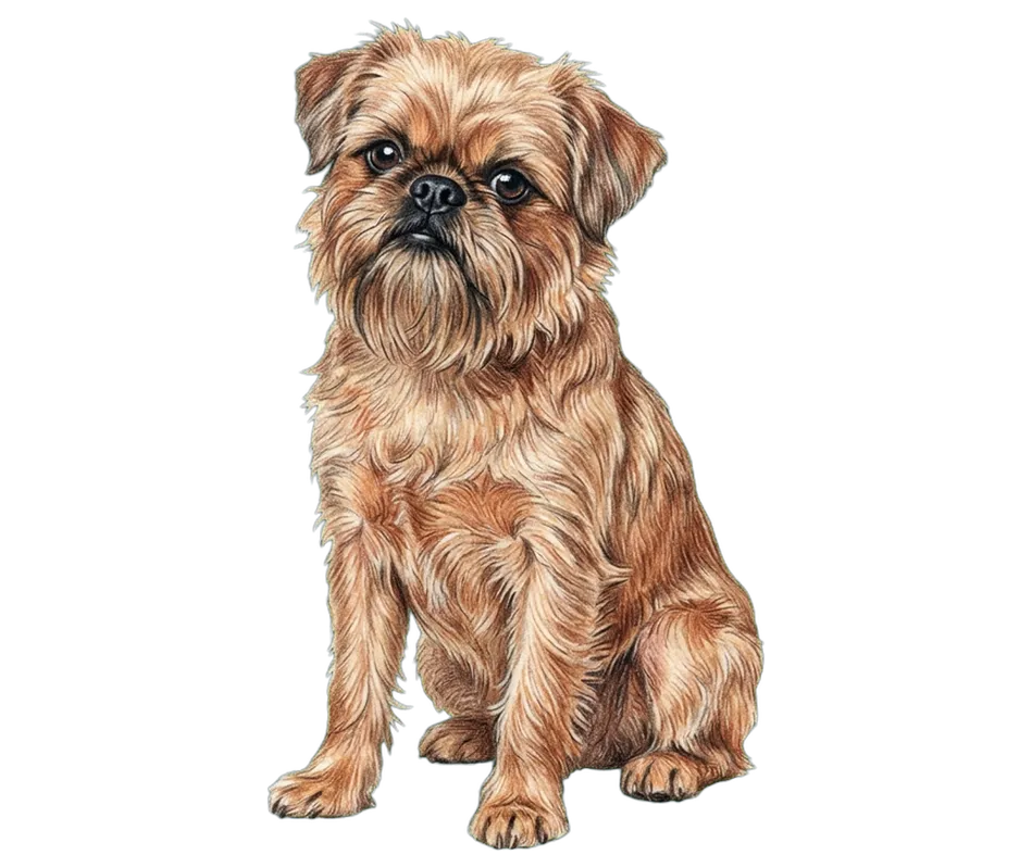 Coloured-pencil illustration of the Brussels Griffon