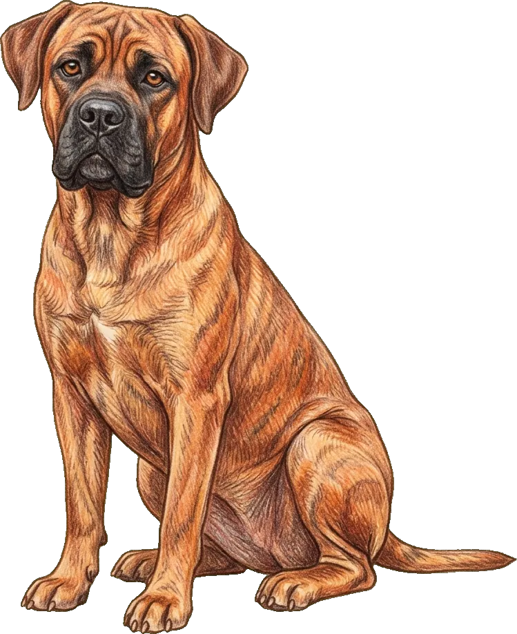Coloured-pencil illustration of the Cane Corso