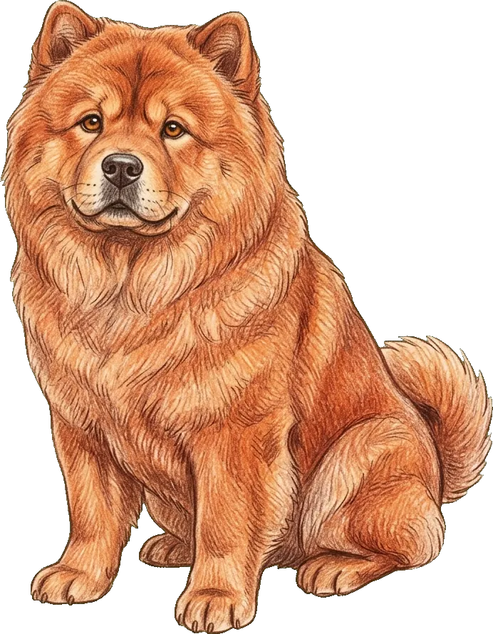 Coloured-pencil illustration of the Chow Chow