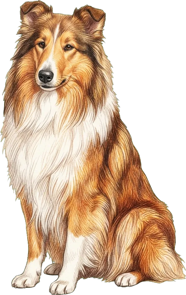 Coloured-pencil illustration of the Collie