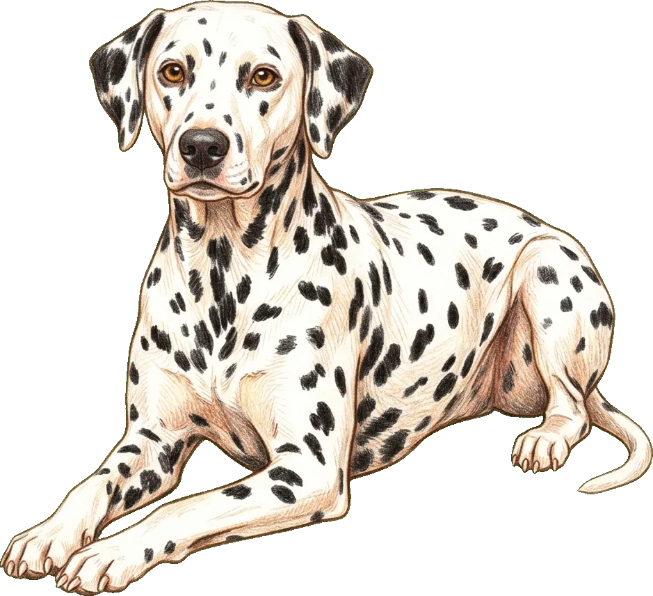 Coloured-pencil illustration of the Dalmatian