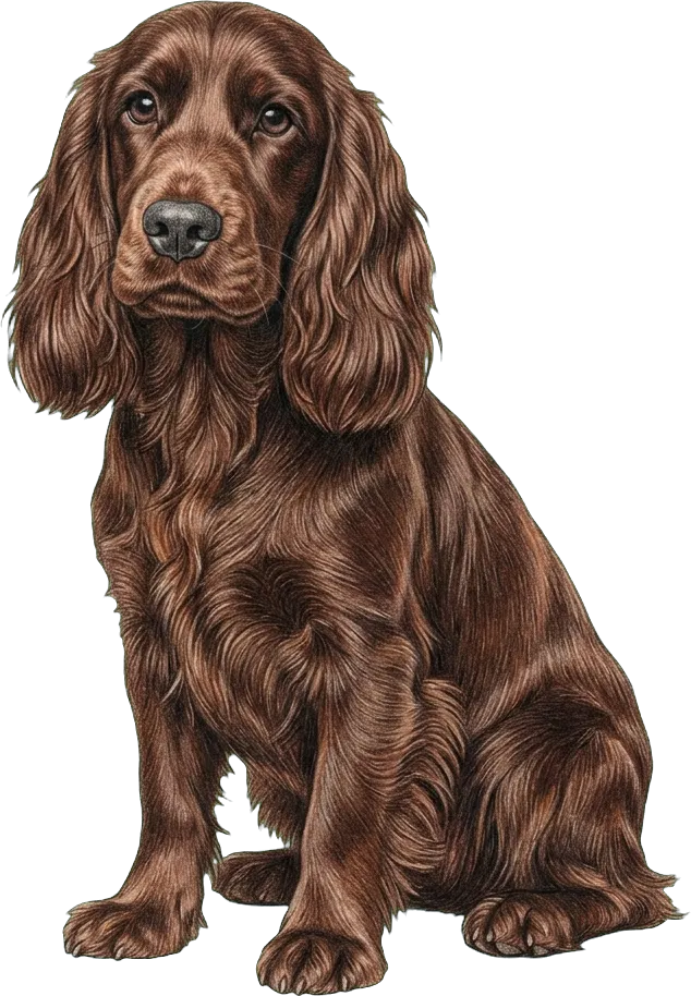 Coloured-pencil illustration of the English Cocker Spaniel