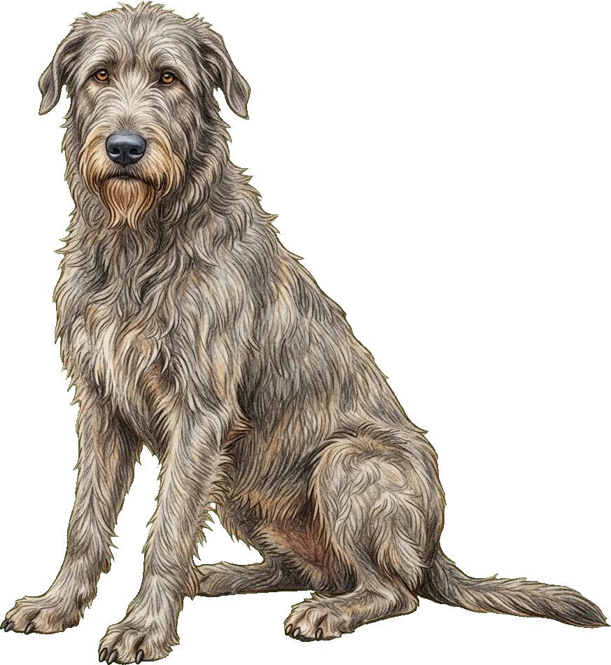 Coloured-pencil illustration of the Irish Wolfhound