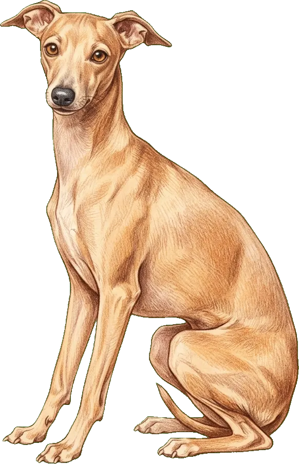 Coloured-pencil illustration of the Italian Greyhound
