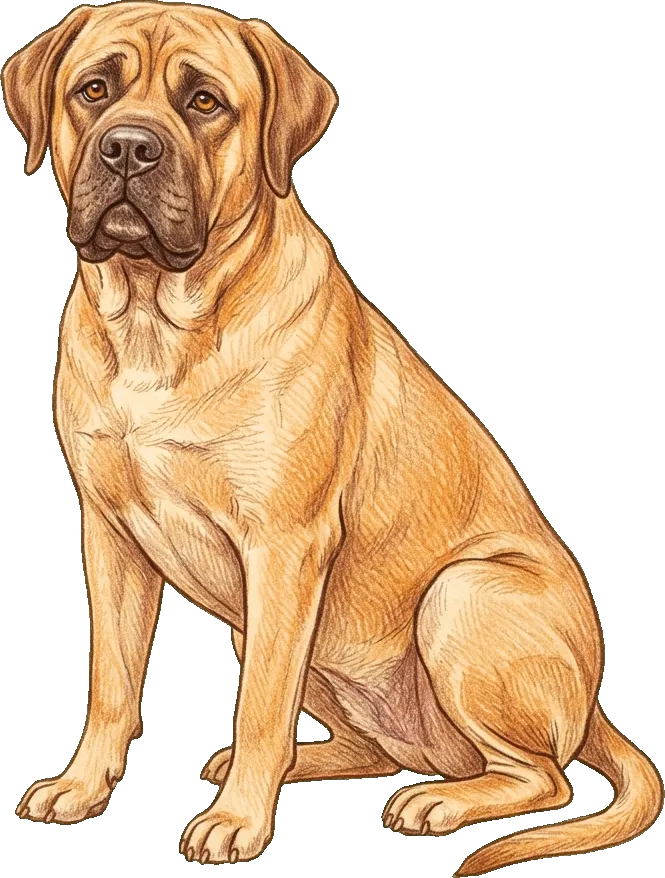 Coloured-pencil illustration of the Mastiff