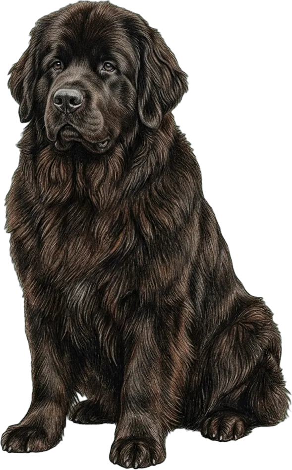 Coloured-pencil illustration of the Newfoundland