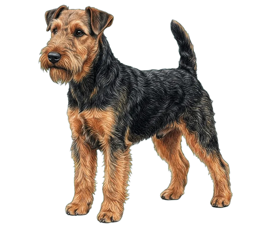 Coloured-pencil illustration of the Welsh Terrier